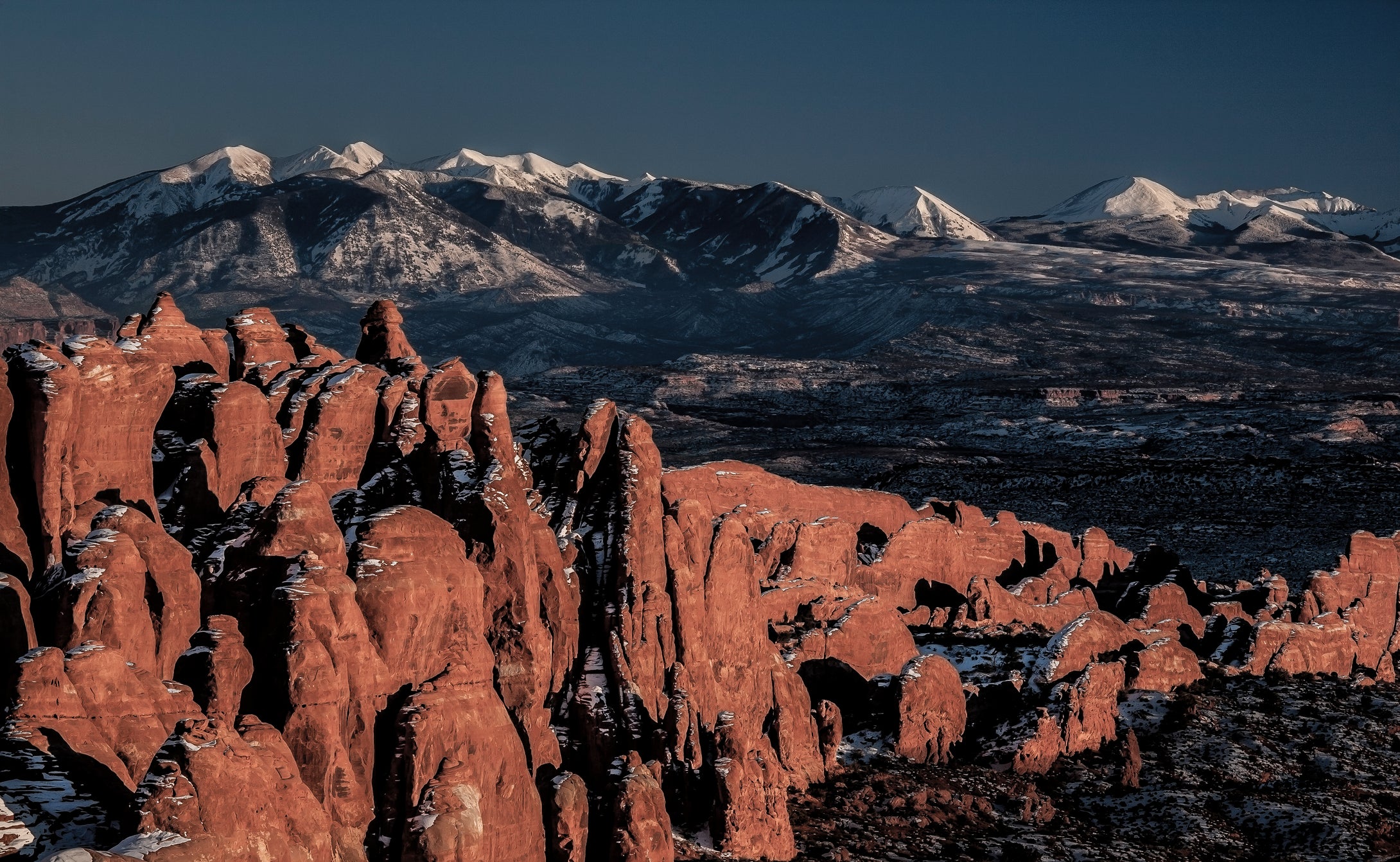 Fiery Furnace    Winter Snows  Arches National Park  Utah