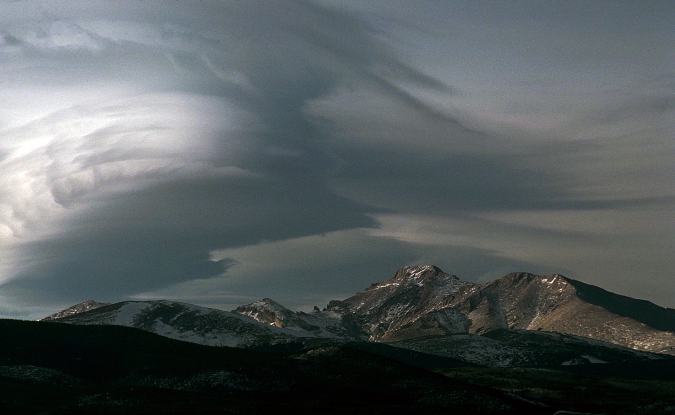 Lenticular Clouds Over Longs Peak Colorado