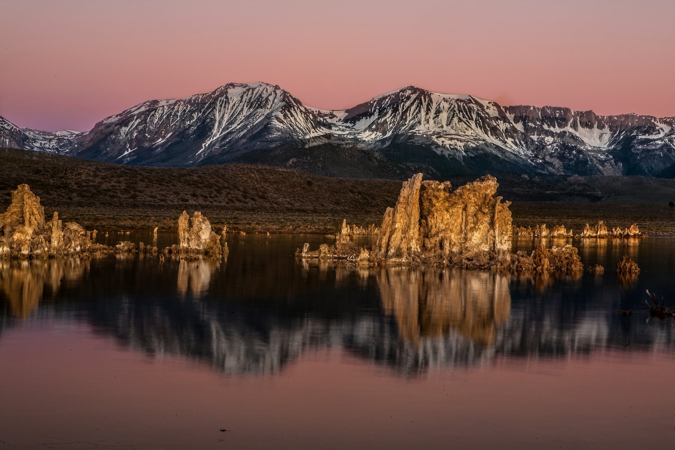 Mono Lakes Limestone Pillar Reflections