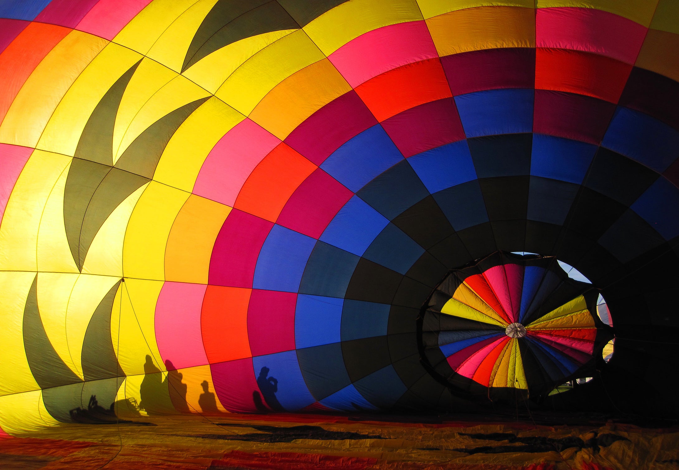 Sunrise shadows at the  Balloon Festival  in Albuquerque  New Mexico