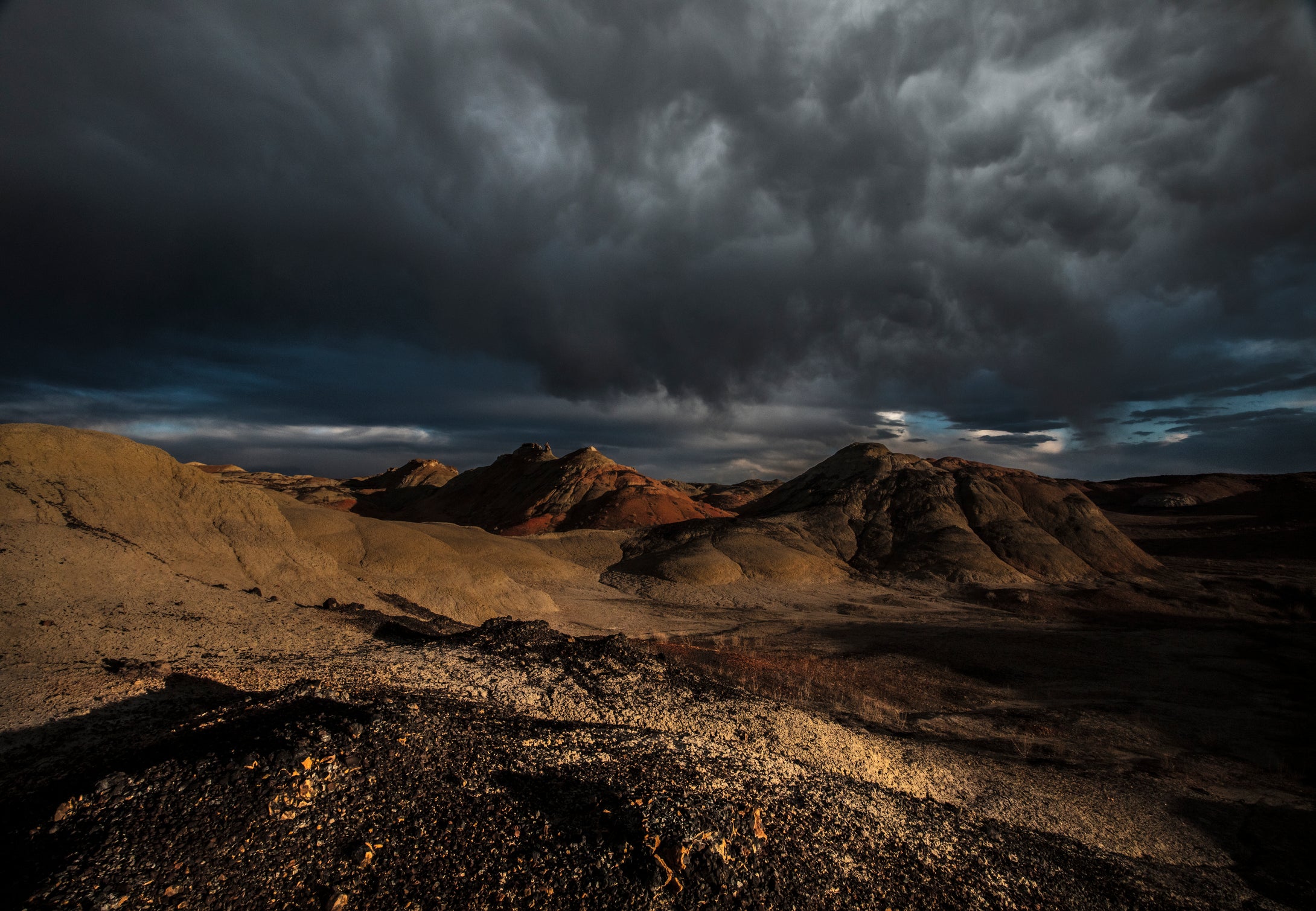 Bisti/ De-Na-Zin Wilderness  Winter  Thunderstorm  New Mexico