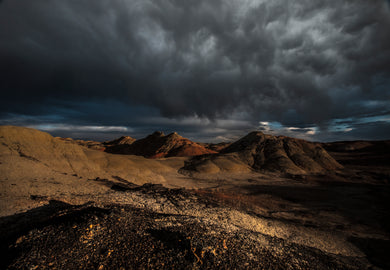 Bisti/ De-Na-Zin Wilderness  Winter  Thunderstorm  New Mexico