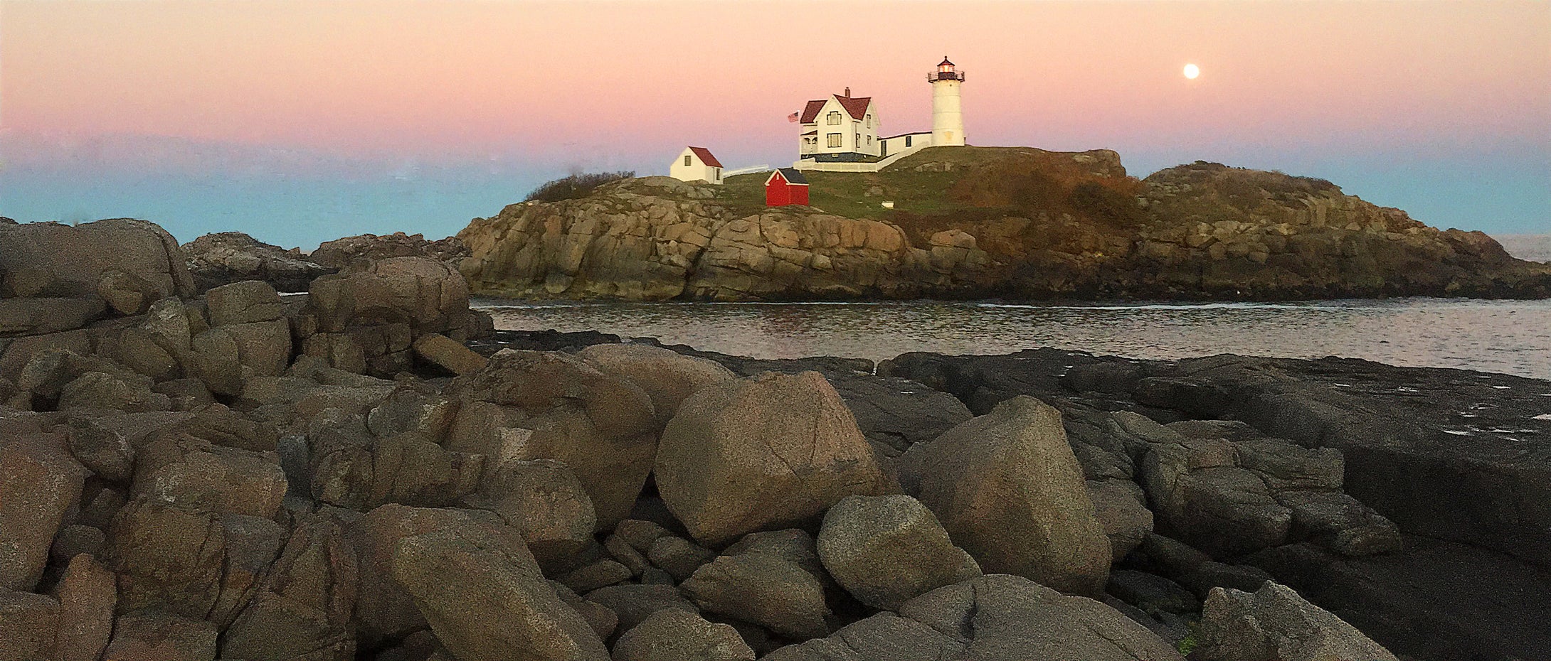 Nubble Light Moon Rise ---- Cape Neddick, Maine