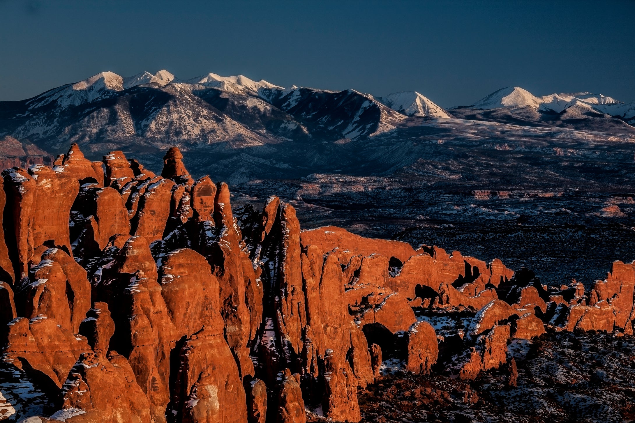 Fiery Furnace    Winter Snows  Arches National Park  Utah