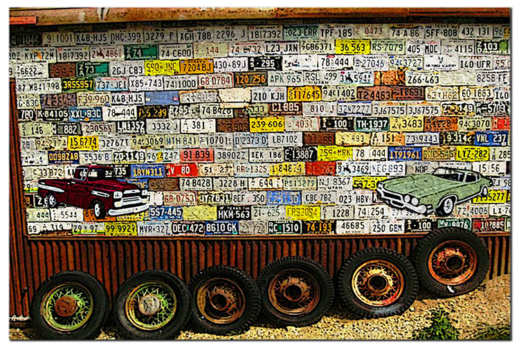 Old License Plates  Rusty Rims