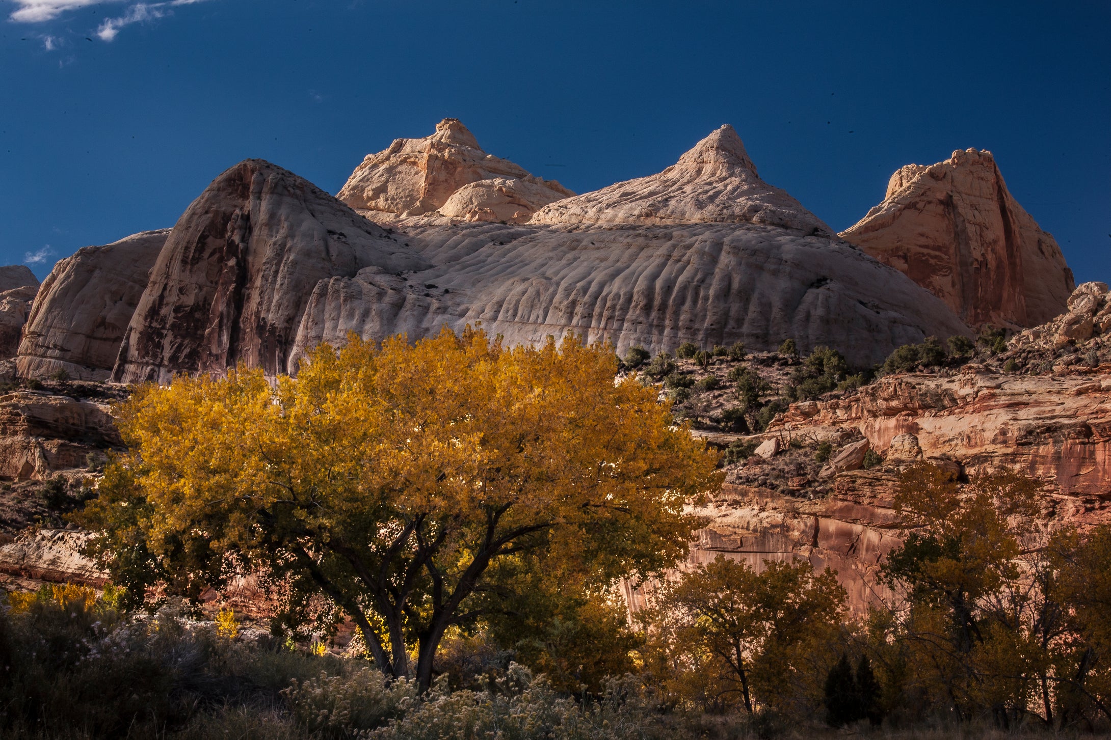 Capitol Dome Capitol Reef National Park   Fall Sunset