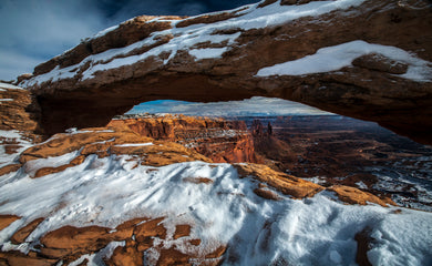 Snowy Sunrise at Mesa Arch